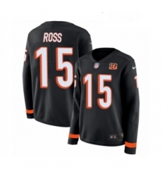 Womens Nike Cincinnati Bengals 15 John Ross Limited Black Therma Long Sleeve NFL Jersey