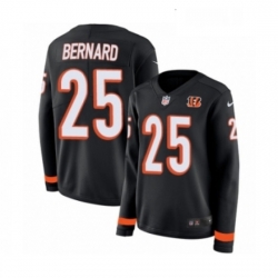 Womens Nike Cincinnati Bengals 25 Giovani Bernard Limited Black Therma Long Sleeve NFL Jersey