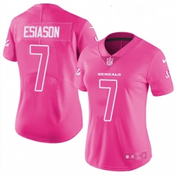 Womens Nike Cincinnati Bengals 7 Boomer Esiason Limited Pink Rush Fashion NFL Jersey