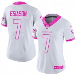 Womens Nike Cincinnati Bengals 7 Boomer Esiason Limited WhitePink Rush Fashion NFL Jersey