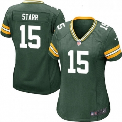 Womens Nike Green Bay Packers 15 Bart Starr Game Green Team Color NFL Jersey