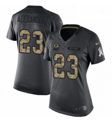 Womens Nike Green Bay Packers 23 Jaire Alexander Limited Black 2016 Salute to Service NFL Jersey