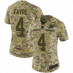 Womens Nike Green Bay Packers 4 Brett Favre Limited Camo 2018 Salute to Service NFL Jersey