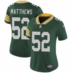 Womens Nike Green Bay Packers 52 Clay Matthews Green Team Color Vapor Untouchable Limited Player NFL Jersey