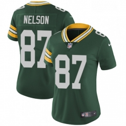 Womens Nike Green Bay Packers 87 Jordy Nelson Elite Green Team Color NFL Jersey