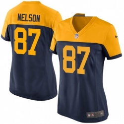 Womens Nike Green Bay Packers 87 Jordy Nelson Game Navy Blue Alternate NFL Jersey