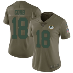 Womens Nike Packers #18 Randall Cobb Olive  Stitched NFL Limited 2017 Salute to Service Jersey