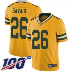 Packers #26 Darnell Savage Gold Youth Stitched Football Limited Inverted Legend 100th Season Jersey