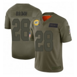Youth Green Bay Packers 28 Tony Brown Limited Camo 2019 Salute to Service Football Jersey