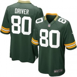 Youth Nike Green Bay Packers 80# Donald Driver Game Green Color Jersey