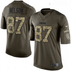 Youth Nike Green Bay Packers 87 Jordy Nelson Elite Green Salute to Service NFL Jersey