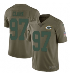 Youth Nike Packers #97 Kenny Clark Olive Stitched NFL Limited 2017 Salute to Service Jersey