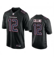 Men Houston Texans 12 Nico Collins Black Fashion Vapor Untouchable Limited Stitched Football Jersey