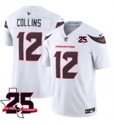 Men Houston Texans 12 Nico Collins White 2026 25th Anniversary Patch F U S E Vapor Limited Stitched Football Jersey Men Houston Texans 12 Nico Collins White 2026 25th Anniversary Patch F U S E Vapor Limited Stitched Football Jersey