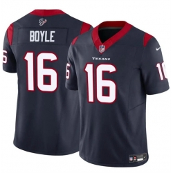 Men Houston Texans 16 Tim Boyle Navy 2024 F U S E Vapor Untouchable Stitched Football Jersey