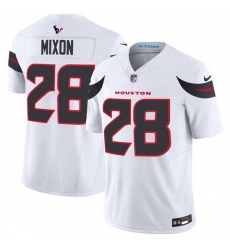 Men Houston Texans 28 Joe Mixon White 2024 Vapor F U S E  Limited Stitched Jersey