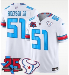 Men Houston Texans 51 Will Anderson Jr White 2026 25th Anniversary Patch F U S E HOUSTON US Rivalries Collection Limited Stitched Football Jersey Men Houston Texans 51 Will Anderson Jr White 2026 25th Anniversary Patch F U S E HOUSTON US Rivalries Collection Limited Stitched Football Jersey