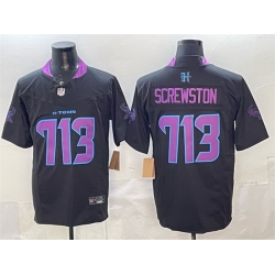Men Houston Texans 713 Screwston Black F U S E  2025 DJ SCREW Vapor Limited Stitched Football Jersey