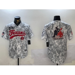 Men Houston Texans Blank Camo With Patch Cool Base Stitched Baseball Jersey 3