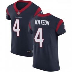 Men Nike Houston Texans 4 Deshaun Watson Navy Blue Team Color Vapor Untouchable Elite Player NFL Jersey