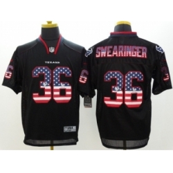 Nike Houston Texans 36 D.J. Swearinger Black Elite USA Flag Fashion NFL Jersey