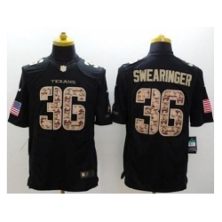 Nike Houston Texans 36 D.J. Swearinger Black Limited Salute to Service NFL Jersey