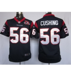 Nike Houston Texans 56 Brian Cushing Blue Game W 10TH Patch NFL Jersey