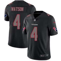 Nike Texans #4 Deshaun Watson Black Mens Stitched NFL Limited Rush Impact Jersey