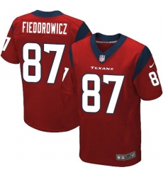 Nike Texans #87 C J  Fiedorowicz Red Alternate Mens Stitched NFL Elite Jersey