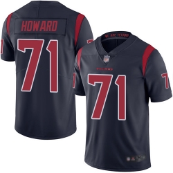 Texans 71 Tytus Howard Navy Blue Men Stitched Football Limited Rush Jersey