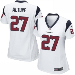 Nike Texans #27 Jose Altuve White Womens Stitched NFL Elite Jersey