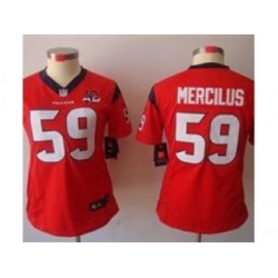 Nike Women Houston Texans #59 Whitney Mercilus Red NFL Jerseys W 10th Patch