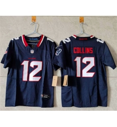 Women Houston Texans 12 Nico Collins White 2024 F U S E Vapor Stitched Jersey   1