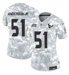 Women Houston Texans 51 Will Anderson Jr 2024 F U S E Arctic Camo Salute To Service Limited Stitched Football Jersey