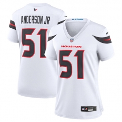 Women Houston Texans 51 Will Anderson Jr  White 2024 Stitched Jersey