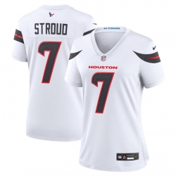 Women Houston Texans 7 C J  Stroud White 2024 Stitched Jersey