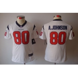 Women Nike Houston Texans #80 A.johnson White [Women's NIKE LIMITED Jersey]