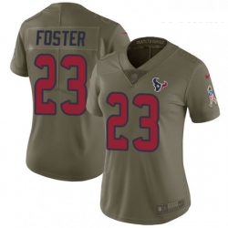 Womens Nike Houston Texans 23 Arian Foster Limited Olive 2017 Salute to Service NFL Jersey