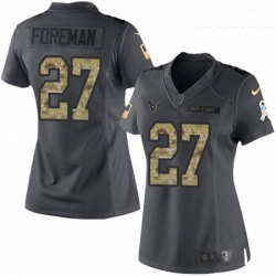 Womens Nike Houston Texans 27 DOnta Foreman Limited Black 2016 Salute to Service NFL Jersey