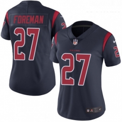 Womens Nike Houston Texans 27 DOnta Foreman Limited Navy Blue Rush Vapor Untouchable NFL Jersey