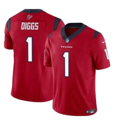 Youth Houston Texans 1 Stefon Diggs Red 2024 F U S E Vapor Untouchable Limited Stitched Football Jersey