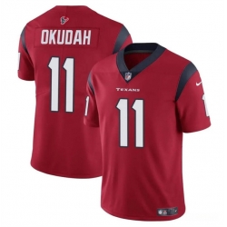 Youth Houston Texans 11 Jeff Okudah Red Vapor Untouchable Limited Stitched Football Jersey