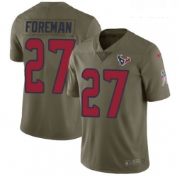 Youth Nike Houston Texans 27 DOnta Foreman Limited Olive 2017 Salute to Service NFL Jersey