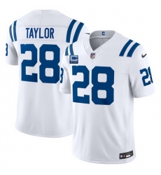 Men Indianapolis Colts  28 Jonathan Taylor White 2026 F U S E  With 4 Star C Patch Vapor Limited Stitched Football Jersey