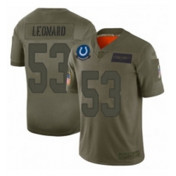 Men Indianapolis Colts 53 Darius Leonard Limited Camo 2019 Salute to Service Football Jersey