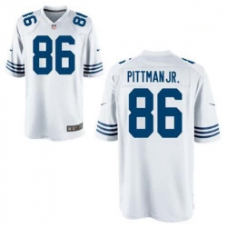 Men Nike Colts 86 Michael Pittman Jr. White Vapor Limited Stitched NFL Jersey