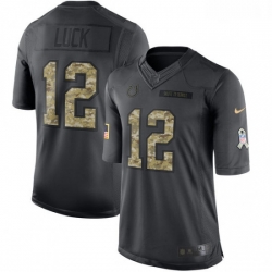 Men Nike Indianapolis Colts 12 Andrew Luck Limited Black 2016 Salute to Service NFL Jersey