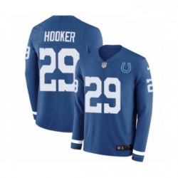 Men Nike Indianapolis Colts 29 Malik Hooker Limited Blue Therma Long Sleeve NFL Jersey