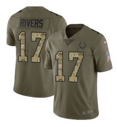 Nike Colts 17 Philip Rivers Olive Camo Men Stitched NFL Limited 2017 Salute To Service Jersey
