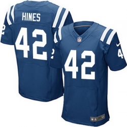 Nike Colts #42 Nyheim Hines Royal Blue Team Color Mens Stitched NFL Elite Jersey